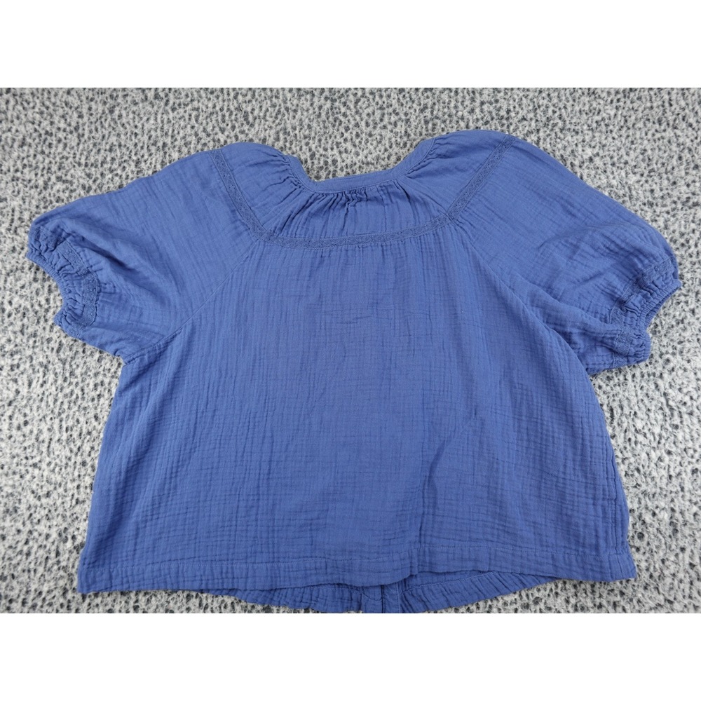 Sonoma Blouse Womens XXL Liam Blue Cotton Double Gauze Lace Boho WS41W005SA - Picture 7 of 8